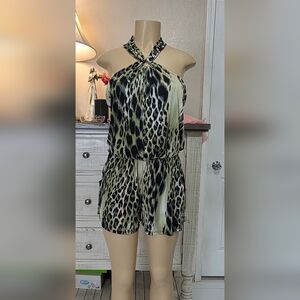 NWT Ariella Animal Print Romper